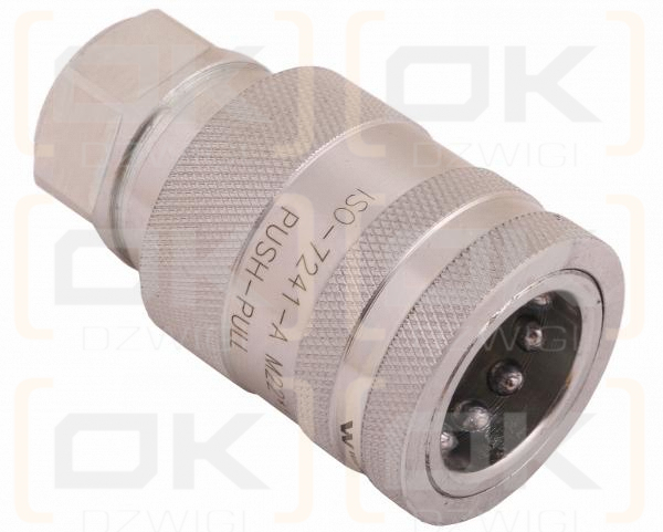 Szybkozłącze hydrauliczne gniazdo z eliminatorem ciśnienia M22x1.5 gwint wew. EURO PUSH-PULL (ISO 7241-A) Waryński