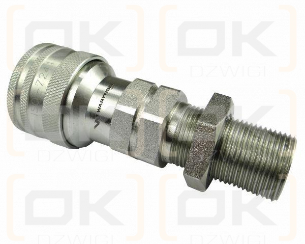 Szybkozłącze hydrauliczne gniazdo long M22x1.5 gwint zewnętrzny EURO (9100822GL) (ISO 7241-A) Waryński