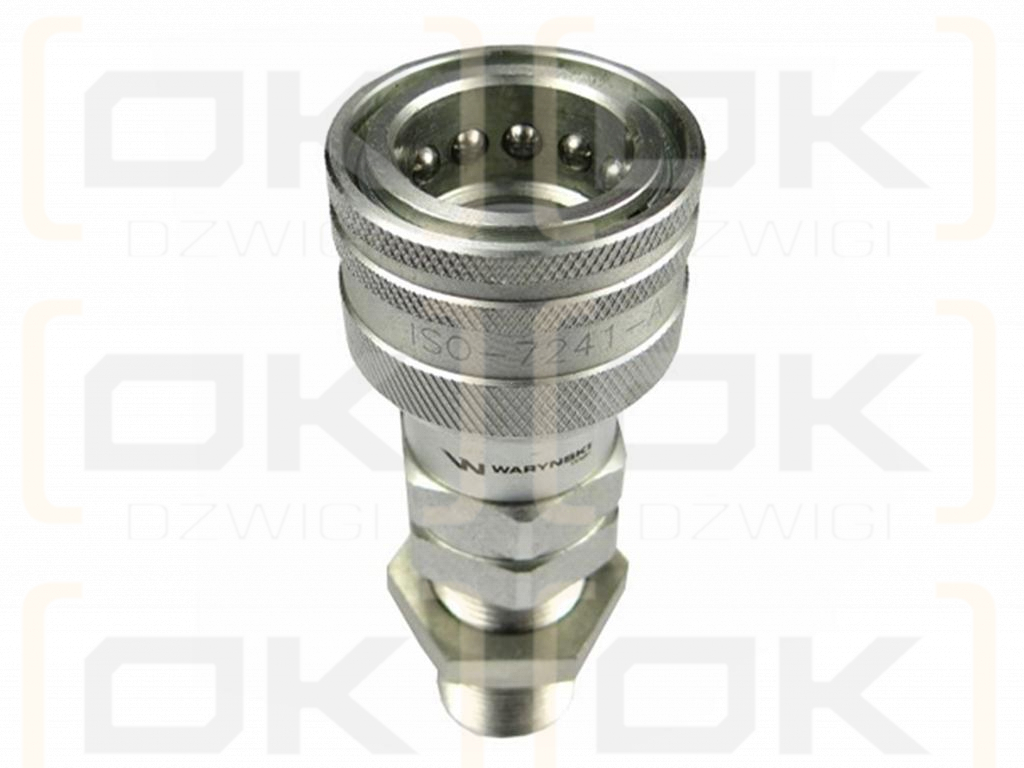 Hydraulic quick coupler socket long M22x1.5 external thread EURO (9100822GL) (ISO 7241-A) Waryński (pack of 10)