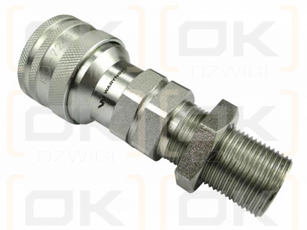 Hydraulic quick coupler socket long M22x1.5 external thread EURO (9100822GL) (ISO 7241-A) Waryński (pack of 10)