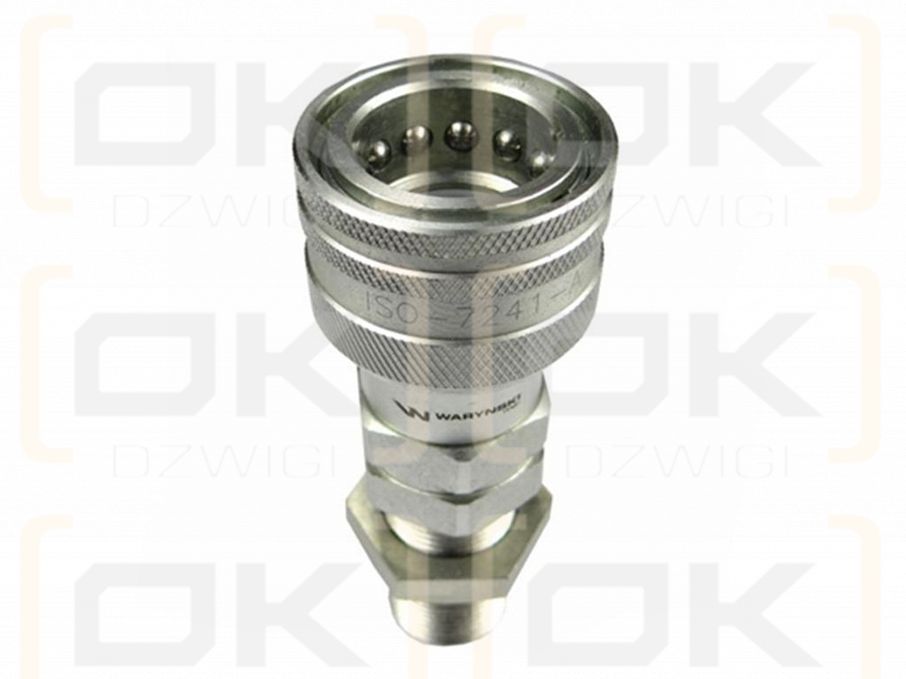 Hydraulic quick coupler socket long M22x1.5 external thread EURO (9100822GL) (ISO 7241-A) Waryński (pack of 50 pieces)