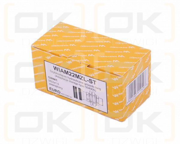Szybkozłącze hydrauliczne gniazdo long M22x1.5 gwint zewnętrzny EURO (Adaptacja starego typu 504900) (9199822G/ST) (ISO 7241-A) Waryński