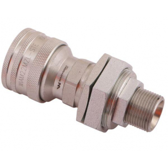Szybkozłącze hydrauliczne gniazdo long z eliminatorem ciśnienia M22x1.5 gwint zewnętrzny EURO (504900) (9199822G/ST) (ISO 7241-A) Waryński