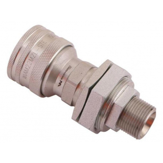 Гидравлический быстроразъемный соединитель с длинным гнездом и предохранительным клапаном, наружная резьба M22x1.5 EURO (504900) (9199822G/ST) (ISO 7241-A) Waryński (упаковка из 10 шт.)