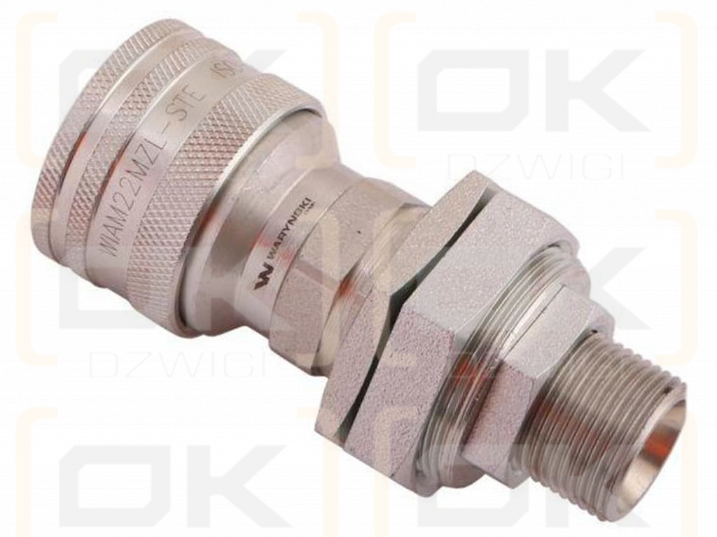 Szybkozłącze hydrauliczne gniazdo long z eliminatorem ciśnienia M22x1.5 gwint zewnętrzny EURO (504900) (9199822G/ST) (ISO 7241-A) Waryński (opakowanie 10szt)