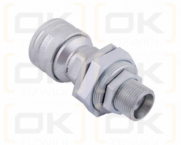 Szybkozłącze hydrauliczne gniazdo long M22x1.5 gwint zewnętrzny EURO (Adaptacja starego typu 504900) (9199822G/ST) (ISO 7241-A) Waryński  (opakowanie 10szt)