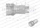 Szybkozłącze hydrauliczne gniazdo M22x1.5 gwint zewnętrzny EURO (9100822G) (ISO 7241-A) Waryński  (opakowanie 10szt)
