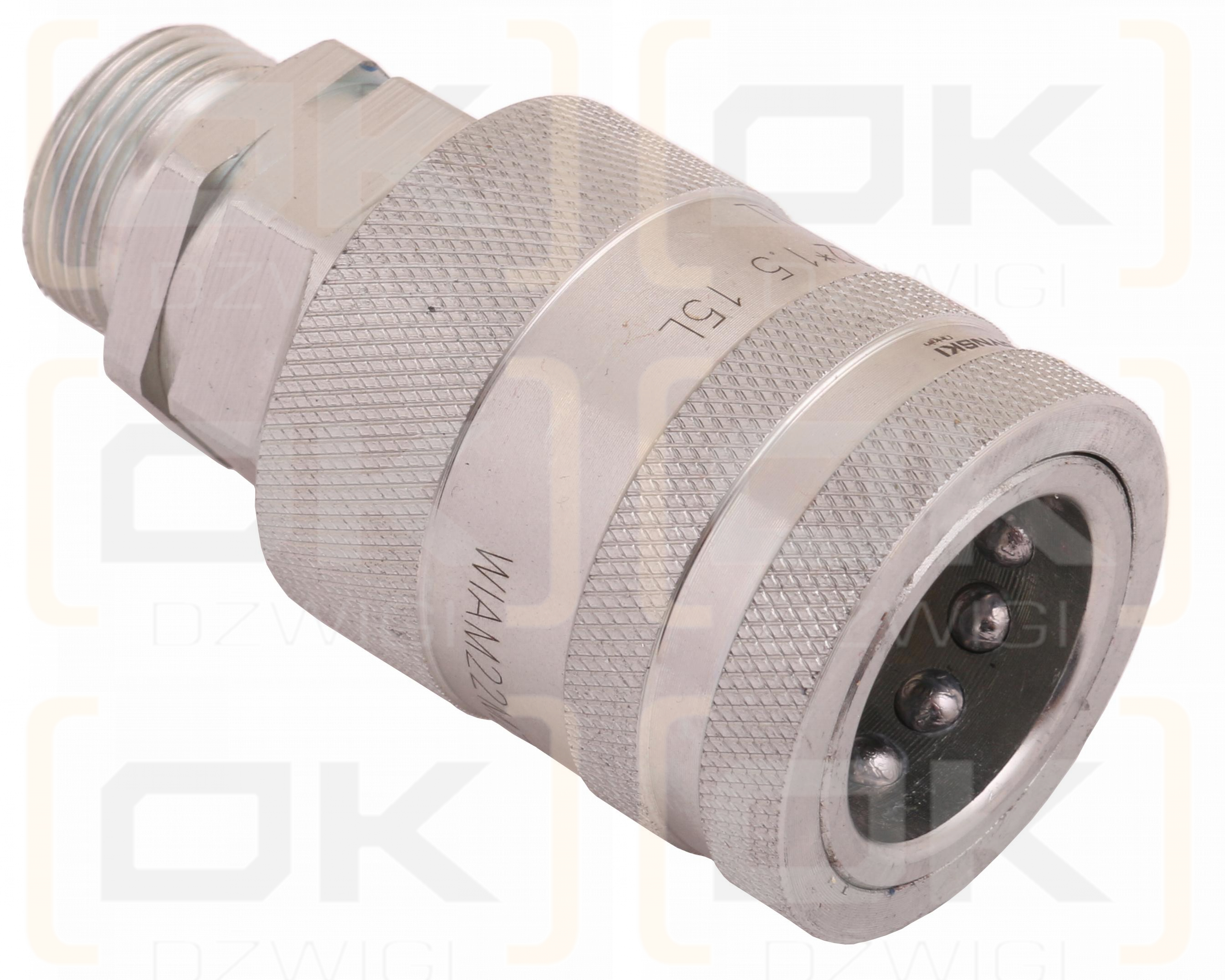Szybkozłącze hydrauliczne gniazdo z eliminatorem ciśnienia M22x1.5 gwint zew. EURO PUSH-PULL (9100822G) (ISO 7241-A) Waryński