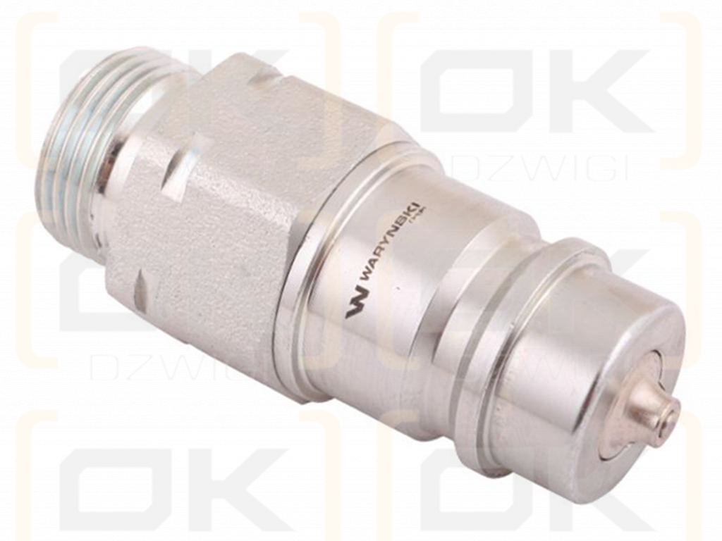 Hydraulic quick coupler plug with pressure eliminator M22x1.5 external thread EURO (9100822W) (ISO 7241-A) Waryński (pack of 10)