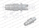 Szybkozłącze hydrauliczne wtyczka long M22x1.5 gwint zewnętrzny EURO (9100822W) (ISO 7241-A) Waryński