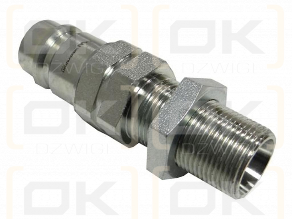 Hydraulic quick coupler plug long M22x1.5 external thread EURO (9100822W) (ISO 7241-A) Waryński (pack of 10)