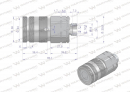 Szybkozłącze hydrauliczne suchoodcinające gniazdo M18x1.5 12L gwint zewnętrzny ISO16028 Waryński