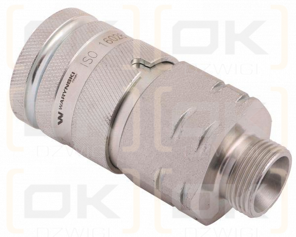 Szybkozłącze hydrauliczne suchoodcinające gniazdo M22x1.5 15L gwint zewnętrzny ISO16028 Waryński