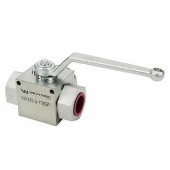 3-Wege-Hydraulikkugelhahn 3/2 - 1" BSP mit Befestigungslöchern 315 bar Waryński