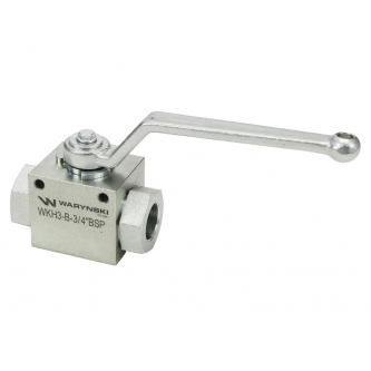 3-Wege-Hydraulikkugelhahn 3/2 - 3/4" BSP mit Befestigungslöchern 315 bar Waryński
