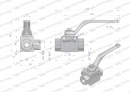 Zawór kulowy hydrauliczny 3-drogowy 3/2 - 3/8