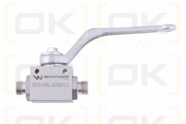 Zawór kulowy hydrauliczny 2-drogowy 2/2 M14x1.5 08L z otworami mocującymi 500 bar Waryński