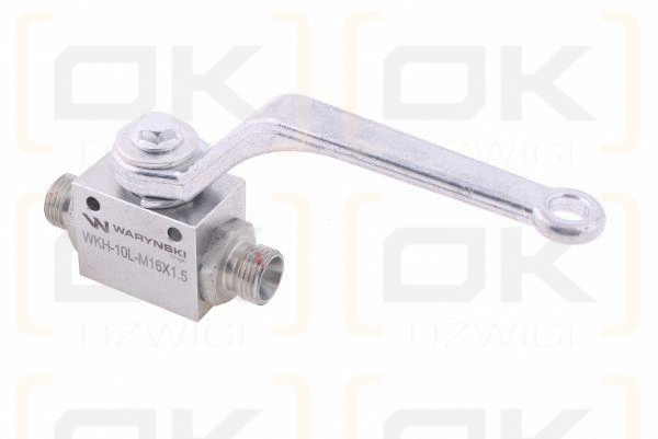 Zawór kulowy hydrauliczny 2-drogowy 2/2 M16x1.5 10L z otworami mocującymi 500 bar Waryński