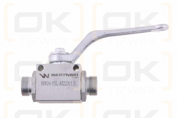 Zawór kulowy hydrauliczny 2-drogowy 2/2 M22x1.5 15L z otworami mocującymi 500 bar Waryński
