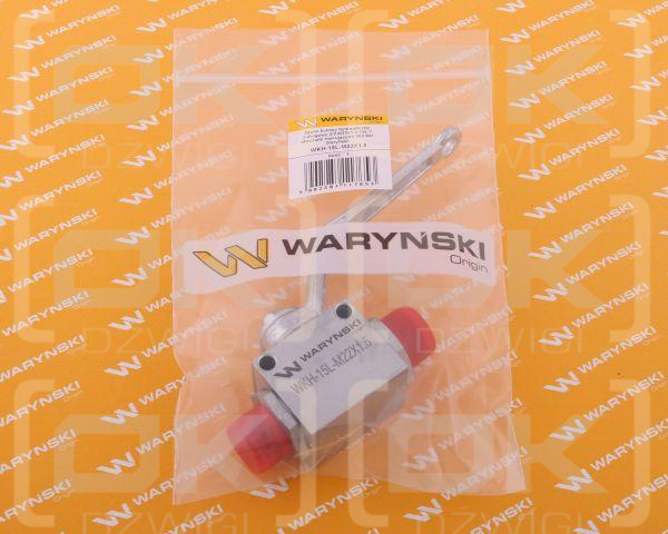Zawór kulowy hydrauliczny 2-drogowy 2/2 M22x1.5 15L z otworami mocującymi 500 bar Waryński