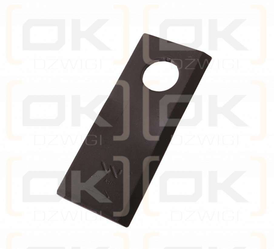 Nóż. nożyk kosiarka lewy 100X40X3mm otwór 19 zastosowanie RS 100/3 Sipma WARYŃSKI ( sprzedawane po 25 )