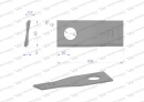 Nóż. nożyk kosiarka prawy 100x40x3mm otwór 19 zastosowanie 580290955 BCS Sipma WARYŃSKI ( sprzedawane po 25 )