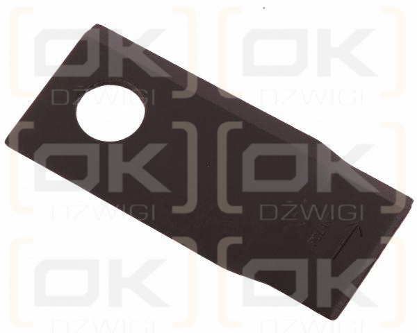 Nóż. nożyk kosiarka lewy 106x48x4mm otwór 19 zastosowanie 570445 Niemeyer WARYŃSKI ( sprzedawane po 25 )