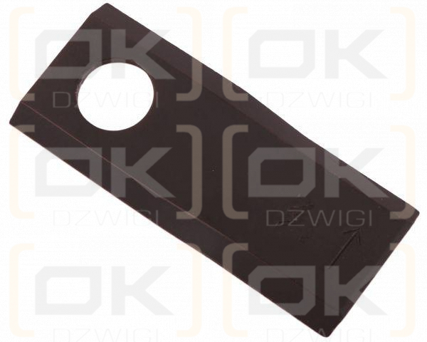 Nóż. nożyk kosiarka lewy 107x46x4mm otwór 21 WARYŃSKI ( sprzedawane po 25 )