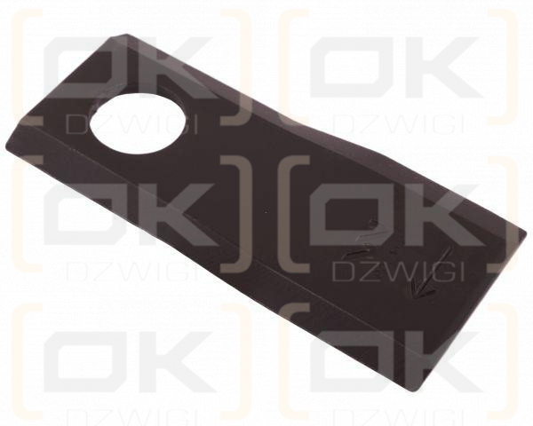 Nóż. nożyk kosiarka prawy 107x46x4mm otwór 21 WARYŃSKI ( sprzedawane po 25 )