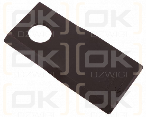 Nóż. nożyk kosiarka prawy 107x50x4mm otwór 19 zastosowanie 13800032 JF-Stoll WARYŃSKI ( sprzedawane po 25 )