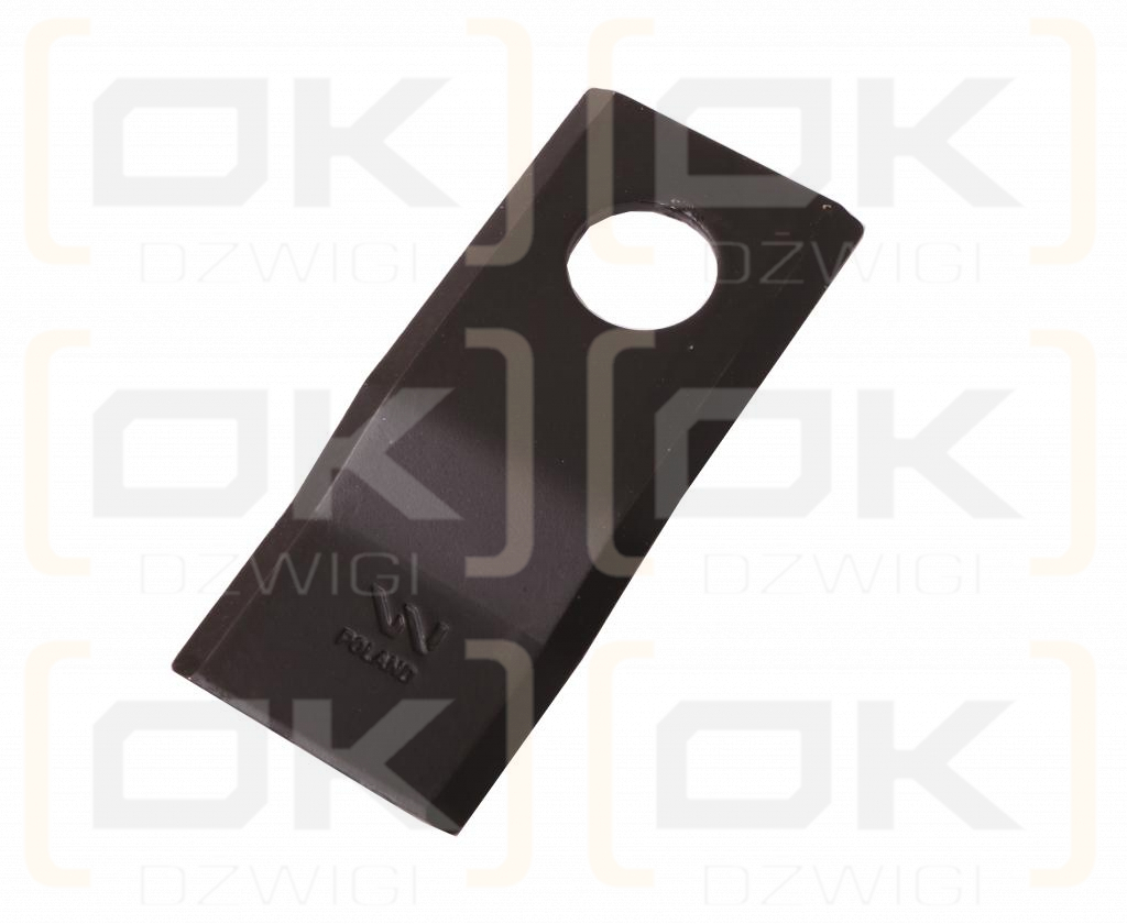 Nóż. nożyk kosiarka gięty 108x46x3mm otwór 21 zastosowanie 108P Galfre WARYŃSKI ( sprzedawane po 25 )