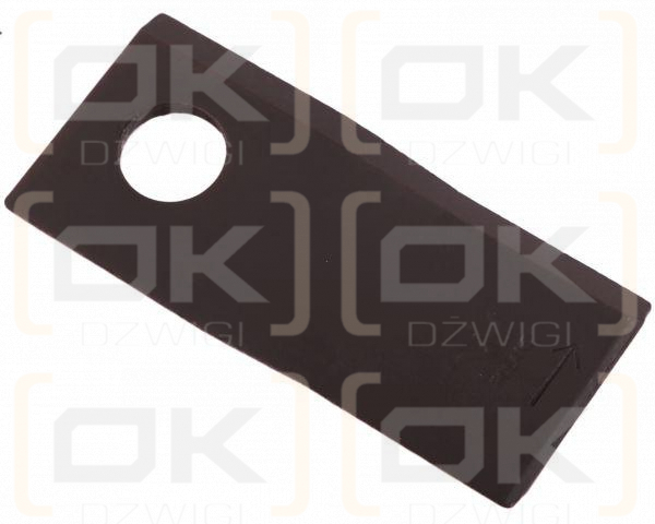 Nóż. nożyk kosiarka lewy 108x47x4mm otwór 19 zastosowanie 1434985 Pottinger WARYŃSKI ( sprzedawane po 25 )