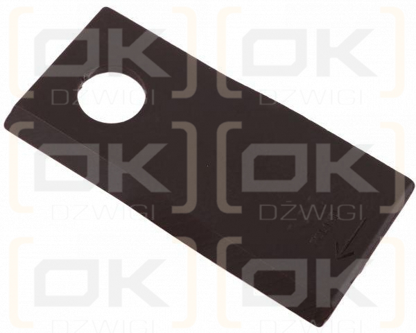 Nóż. nożyk kosiarka prawy 108x47x4mm otwór 19 zastosowanie 1434986 Pottinger WARYŃSKI ( sprzedawane po 25 )