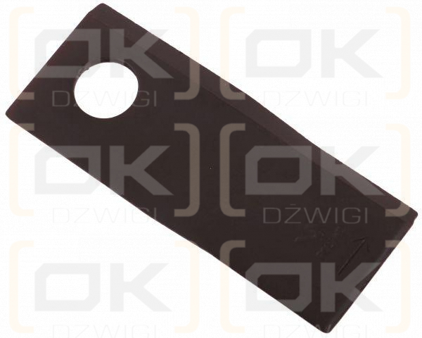 Nóż. nożyk kosiarka lewy 118x48x4mm otwór 19 zastosowanie 133075 Fella WARYŃSKI ( sprzedawane po 25 )