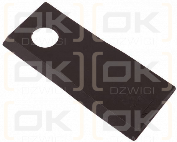 Nóż. nożyk kosiarka prawy 118x48x4mm otwór 19 zastosowanie 133074 Fella WARYŃSKI ( sprzedawane po 25 )