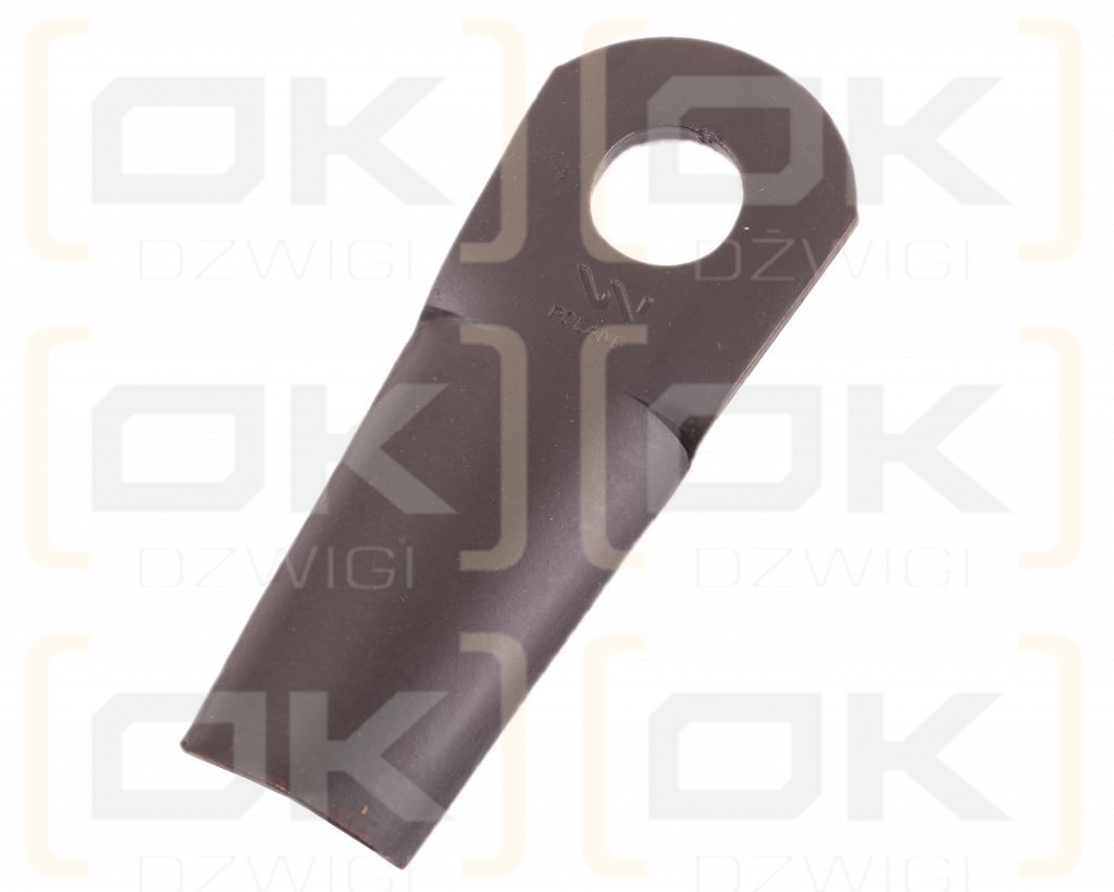 Nóż. nożyk kosiarka gięty 128X50X4mm otwór 20.5x22.8 zastosowanie 561103000 Kvereland Taarup WARYŃSKI ( sprzedawane po 25 )