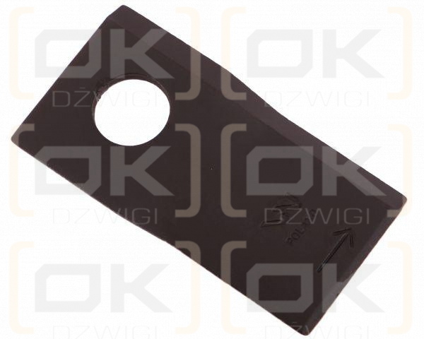 Nóż. nożyk kosiarka lewy 90x48x4mm otwór 19 zastosowanie 1448251 Krone WARYŃSKI ( sprzedawane po 25 )