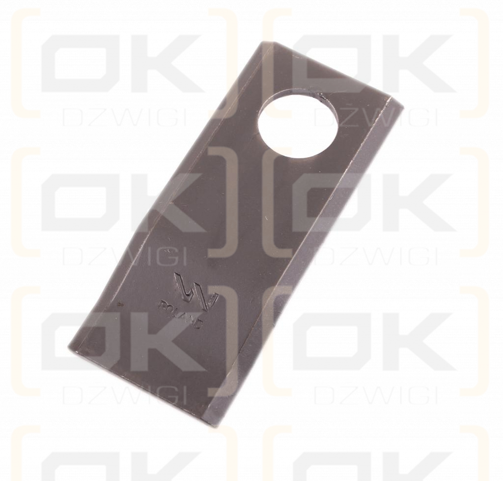 Nóż. nożyk kosiarka gięty 94X40X3mm otwór 19 zastosowanie Deutz Fahr 94/P 1101701015322 WARYŃSKI ( sprzedawane po 25 )