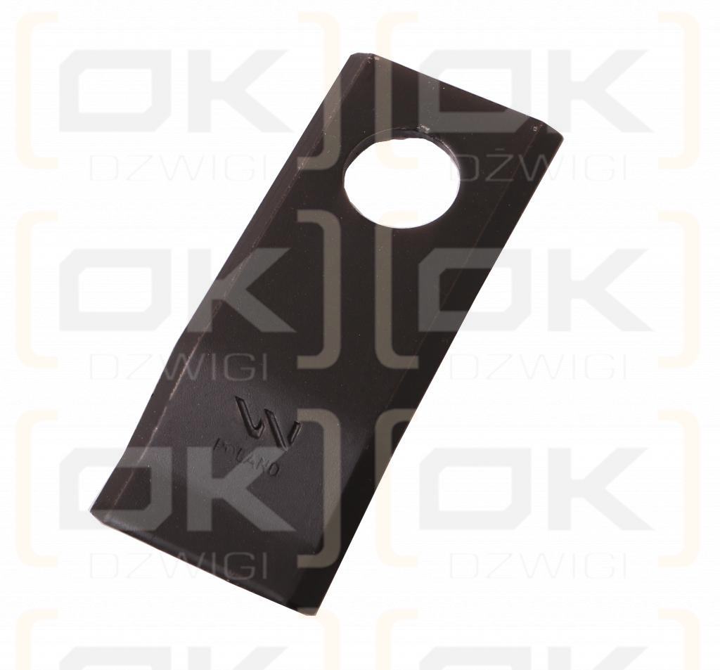Nóż. nożyk kosiarka gięty 96X40X3mm otwór 19 zastosowanie 06561544 Deutz Fahr Kverneland WARYŃSKI ( sprzedawane po 25 )
