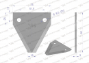 Nóż żniwny 80x76x3mm otwór 8.5 zastosowanie DIN11300. 316805. Schumacher WARYŃSKI ( sprzedawane po 25 )