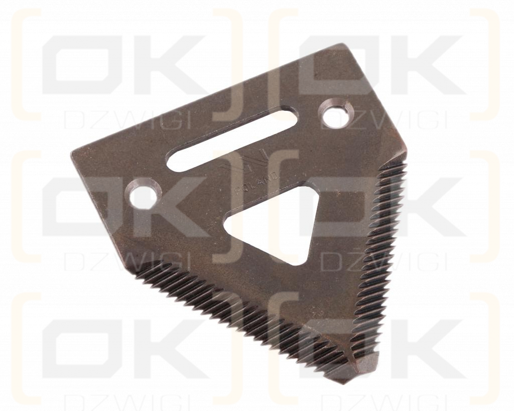 Nóż żniwny 83x76x3mm otwór 6.5 zastosowanie H207929 Schumacher WARYŃSKI ( sprzedawane po 25 )