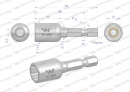Nasadka 10mm z uchwytem narzędziowym do wkretarki długość 48 mm Waryński