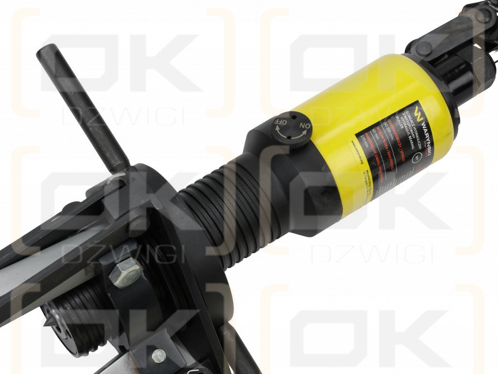 Extractor de rodamientos hidráulico de 10 toneladas con válvulas de seguridad y anillo de bloqueo, Waryński