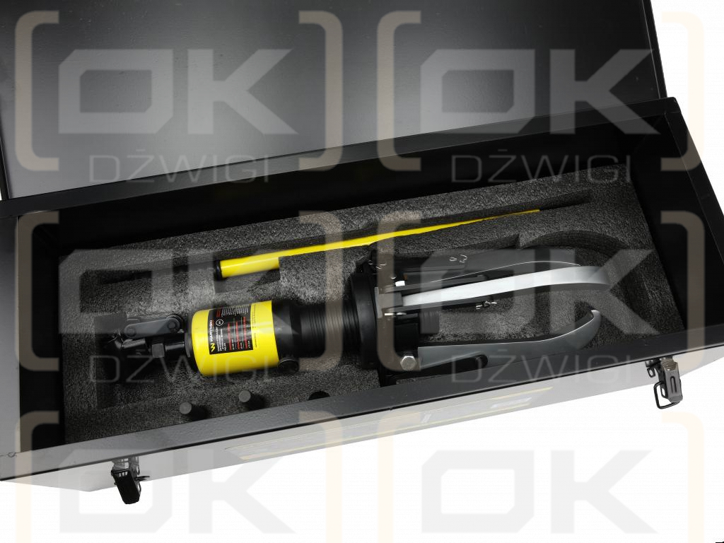 Extractor de rodamientos hidráulico de 10 toneladas con válvulas de seguridad y anillo de bloqueo, Waryński