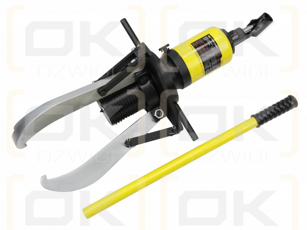 Extractor de rodamientos hidráulico de 20 toneladas con válvulas de seguridad y anillo de bloqueo, Waryński