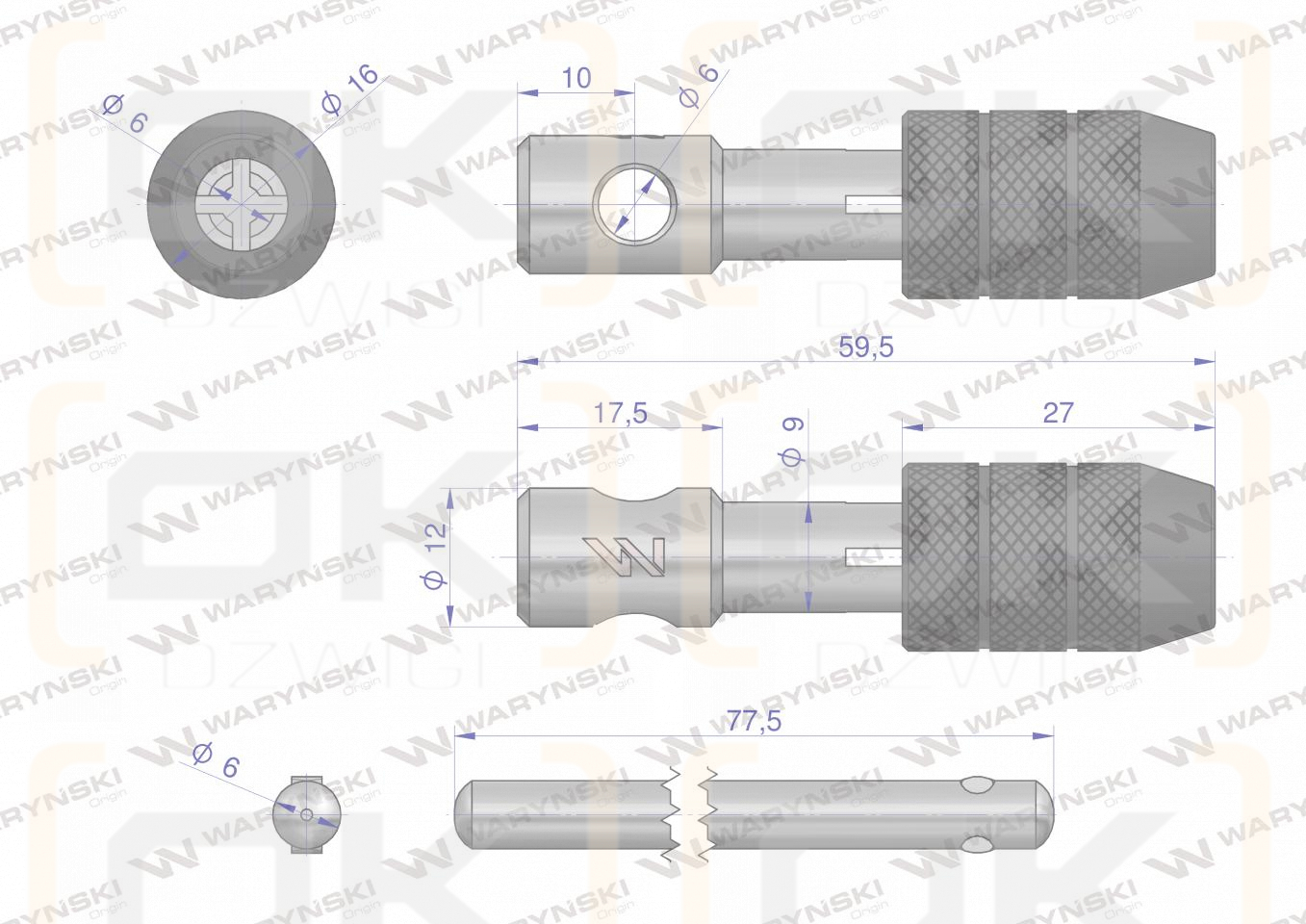 T-Typ-Halter für M3-M6-Gewindebohrer Waryński