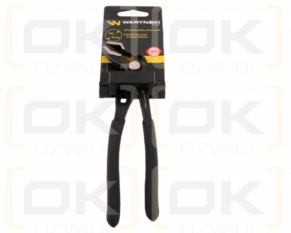 Szczypce do rur szybkonastawne 180mm. zakres szczęk 42 mm Waryński