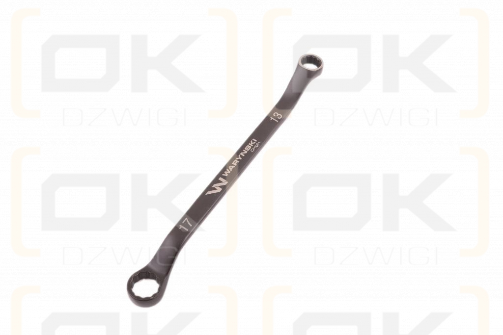 Klucz oczkowy odsadzony 13 x 17 mm. CrV standard ASME B107.9 Waryński
