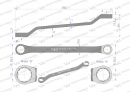 Klucz oczkowy odsadzony 17 x 19 mm. CrV standard ASME B107.9 Waryński