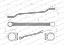 Klucz oczkowy odsadzony 18 x 19 mm. CrV standard ASME B107.9 Waryński